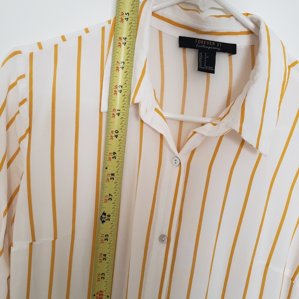 FOREVER21 🌟 White Yellow Striped Dress - Picture 5 of 10